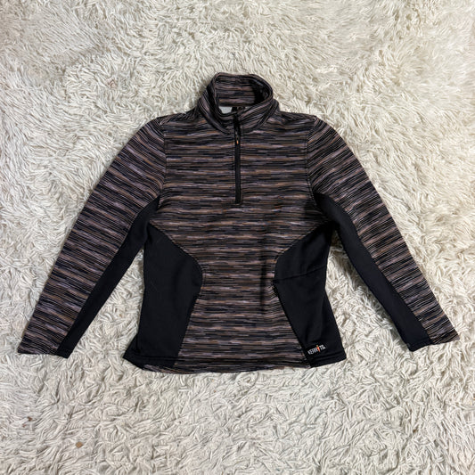 Child’s Large Black Striped Kerrits Long Sleeve Horseback Riding Pullover Sweater