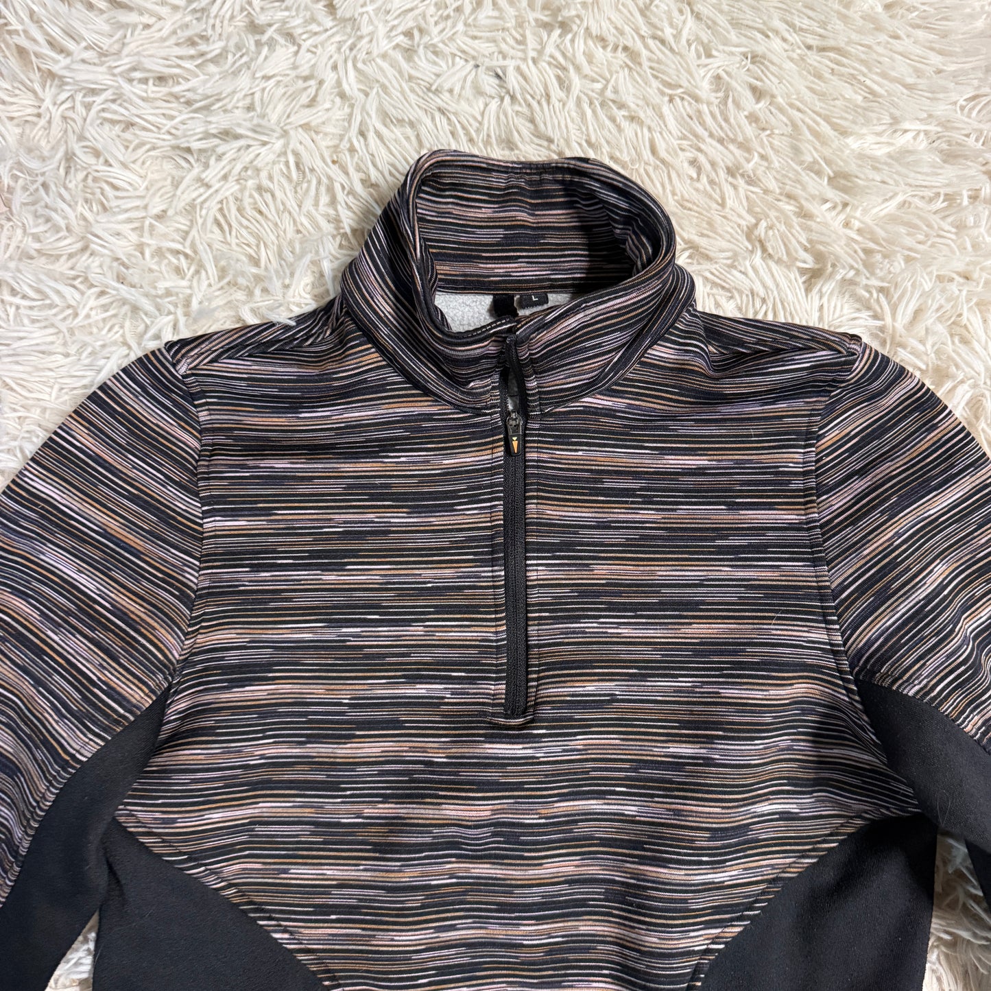 Child’s Large Black Striped Kerrits Long Sleeve Horseback Riding Pullover Sweater