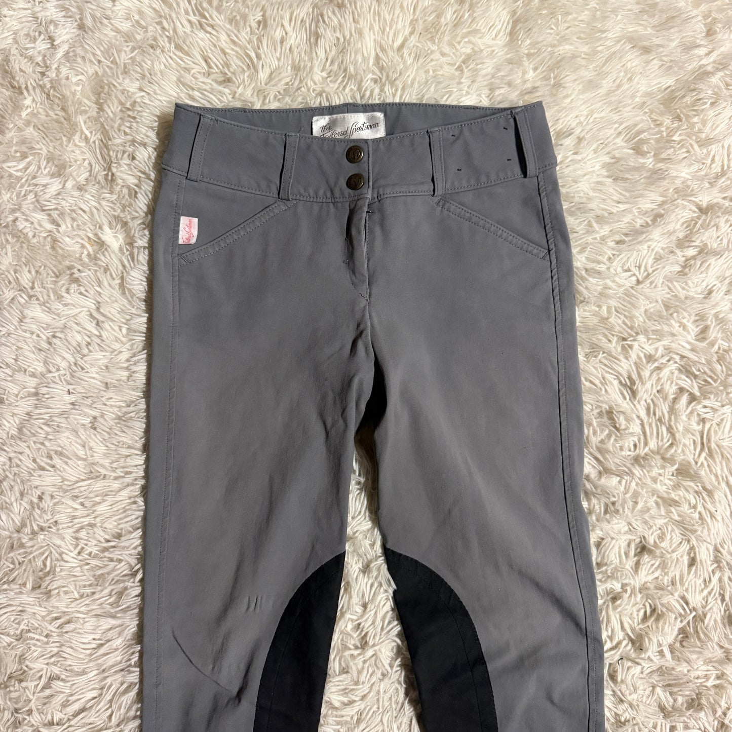 Women’s Size 24R Grey Tailored Sportsman Knee Patch Horseback Riding Breeches
