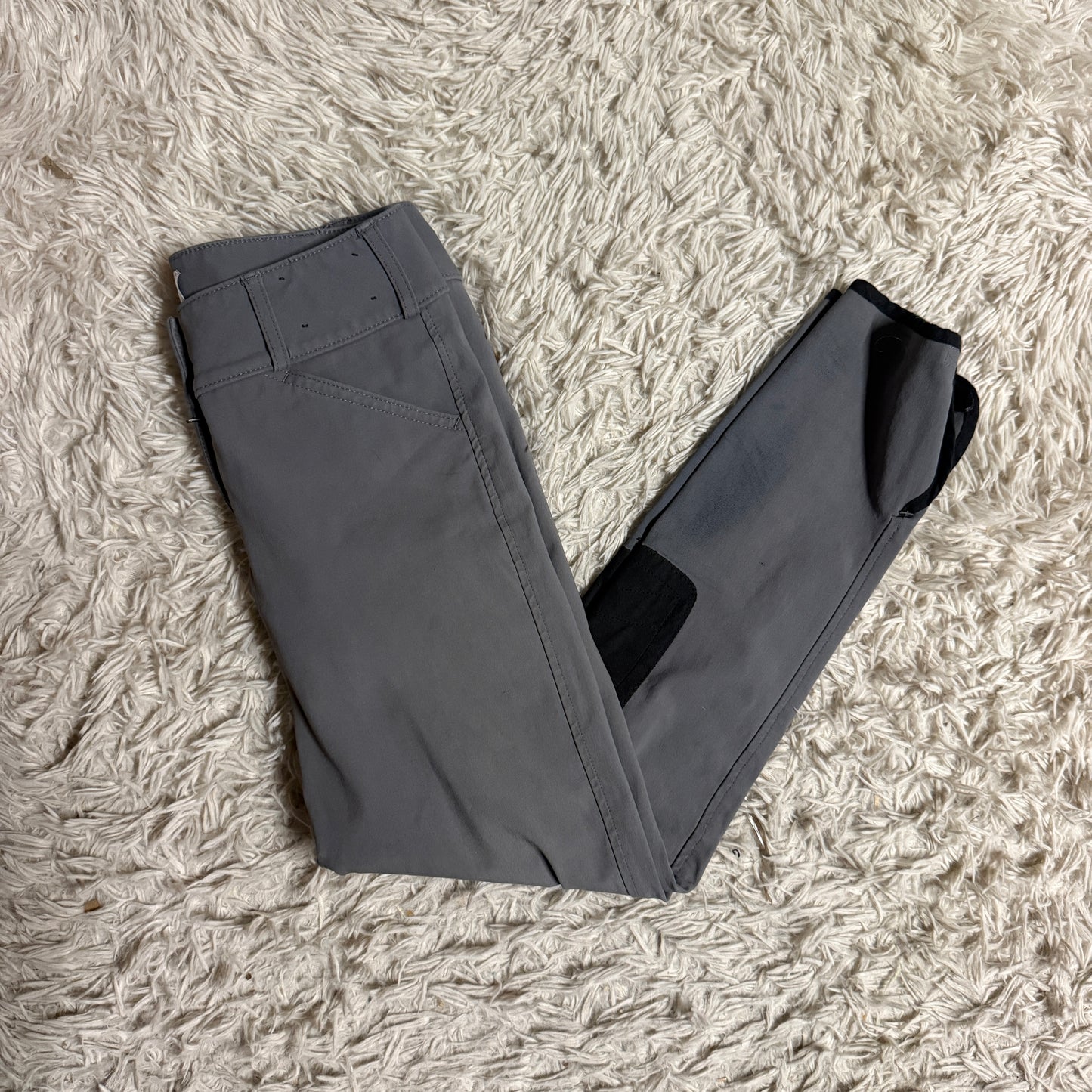 Women’s Size 24R Grey Tailored Sportsman Knee Patch Horseback Riding Breeches