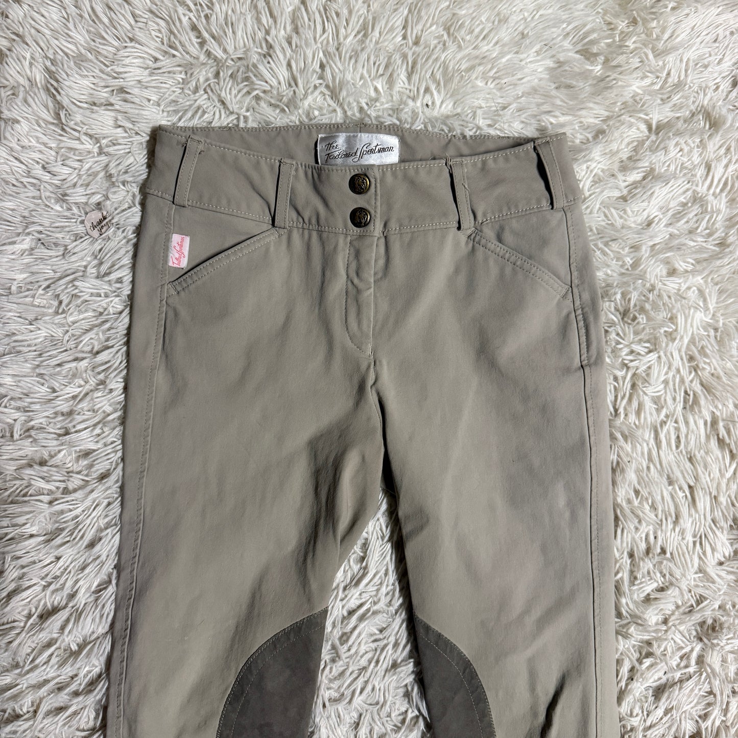 Women’s Size 24R Tan Tailored Sportsman Knee Patch Horseback Riding Breeches