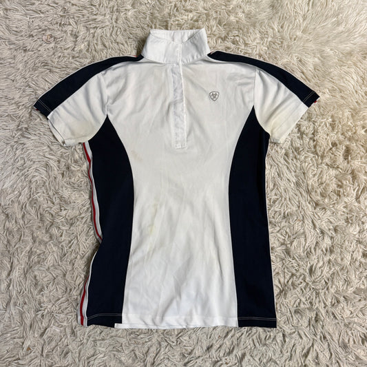Women’s XS White Ariat Short Sleeve Horseback Riding Show Shirt