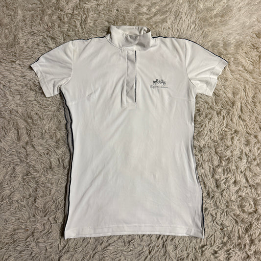 Women’s Small White Equine Couture Short Sleeve Horseback Riding Show Shirt