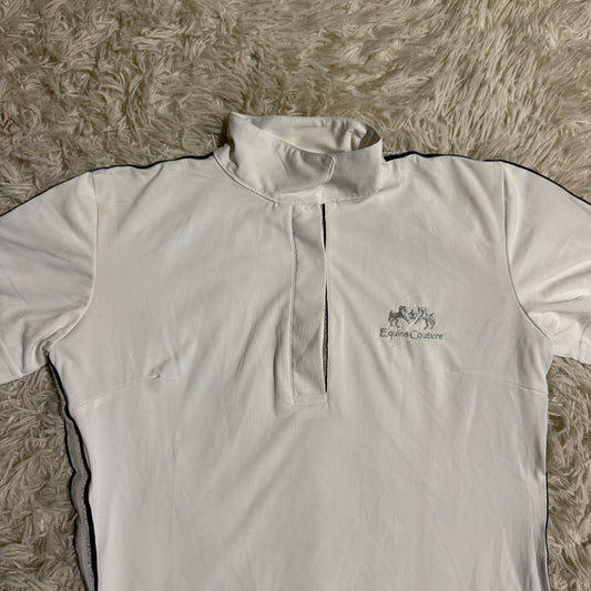 Women’s Small White Equine Couture Short Sleeve Horseback Riding Show Shirt