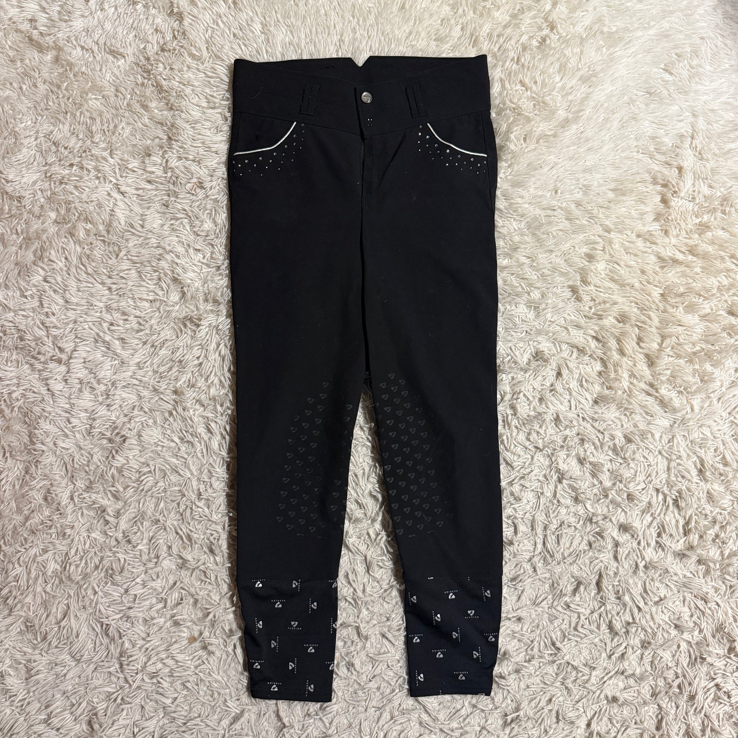 Women’s Size 32R Black Aubrion Knee Patch Horseback Riding Breeches