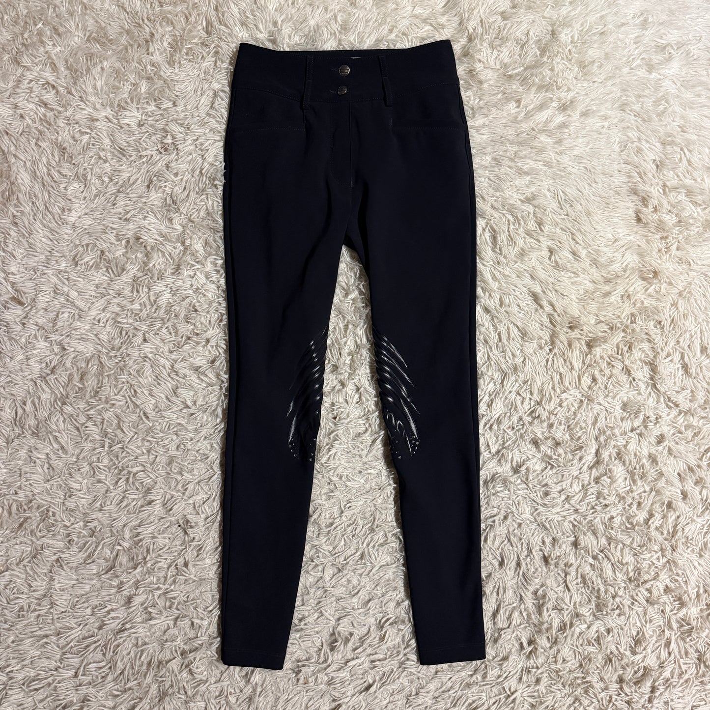 Women’s Size IT40 Black Animo Knee Patch Horseback Riding Breeches