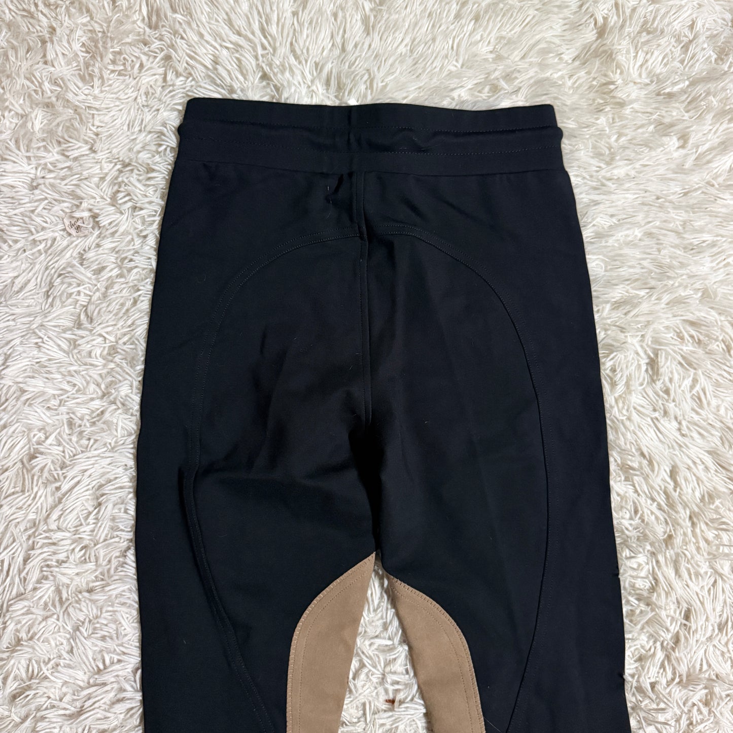 New Women’s Small Black Redingote Knee Patch Horseback Riding Jogger Breeches
