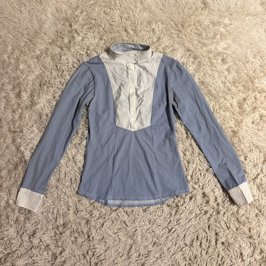 Women’s Small Blue Iago Long Sleeve Horseback Riding Show Shirt