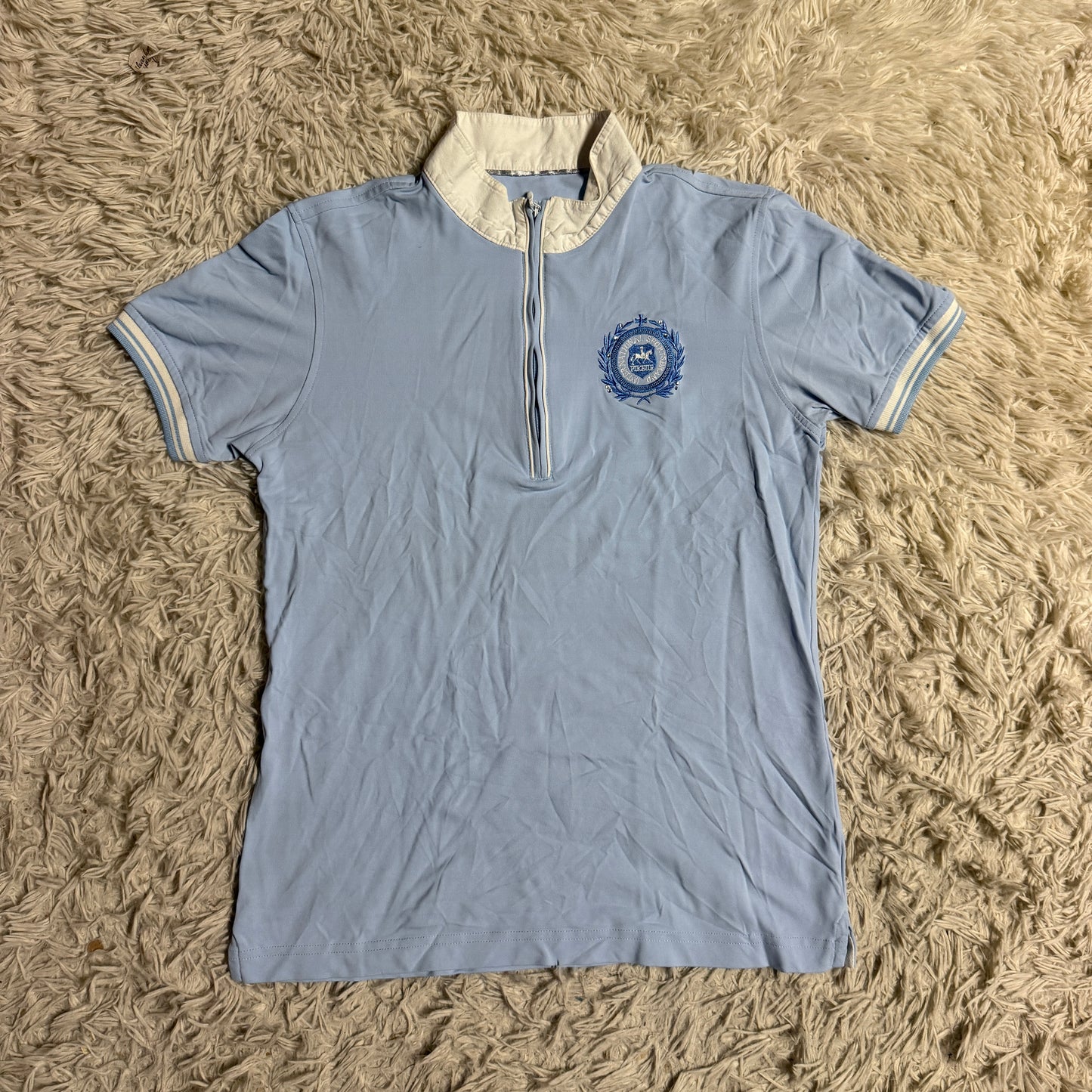 Women’s Small (GER 36) Blue Pikeur Short Sleeve Horseback Riding Shirt