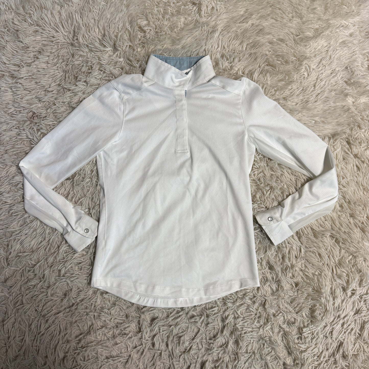 Child’s Medium White Beacon Hill Long Sleeve Horseback Riding Show Shirt
