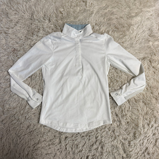 Child’s Medium White Beacon Hill Long Sleeve Horseback Riding Show Shirt