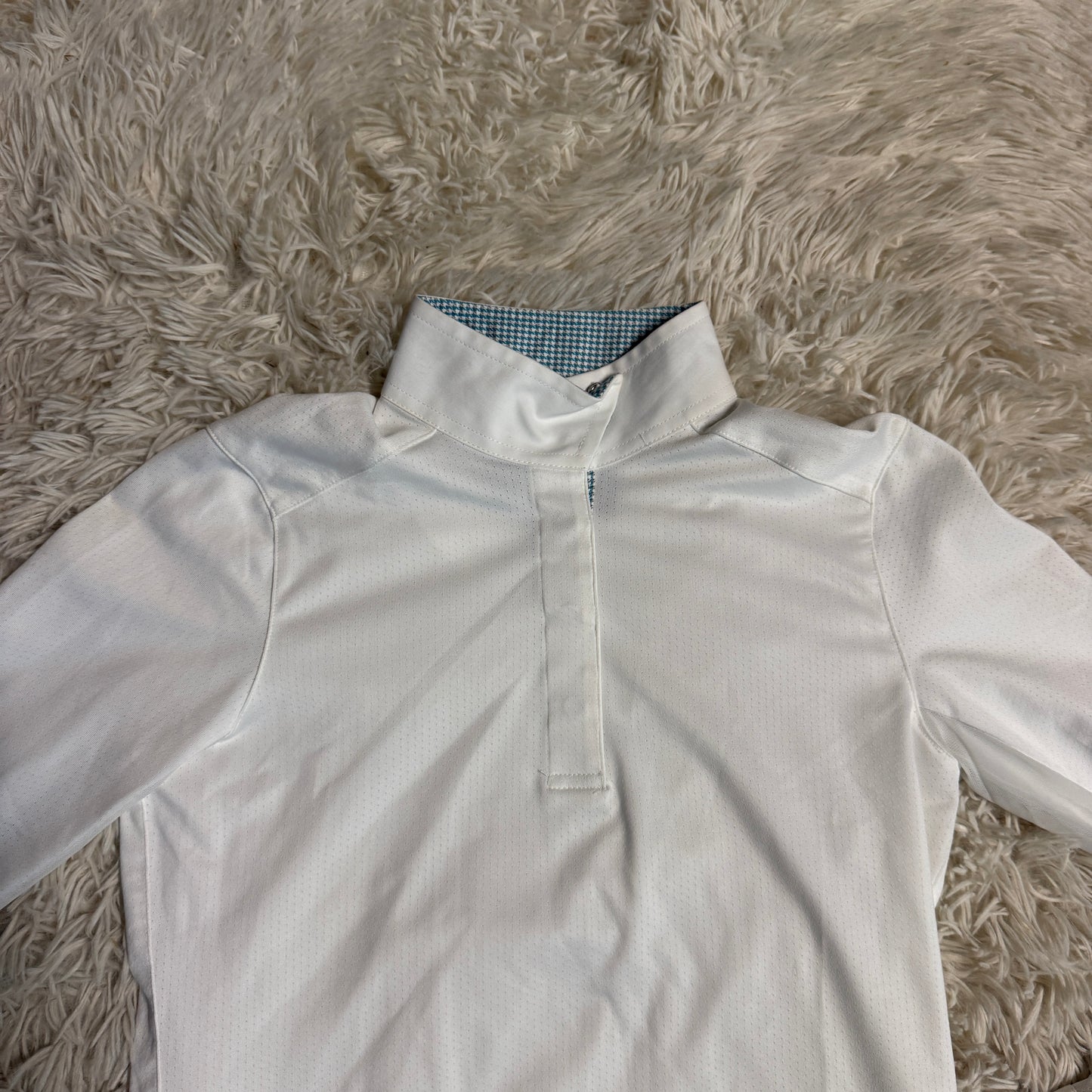 Child’s Medium White Beacon Hill Long Sleeve Horseback Riding Show Shirt
