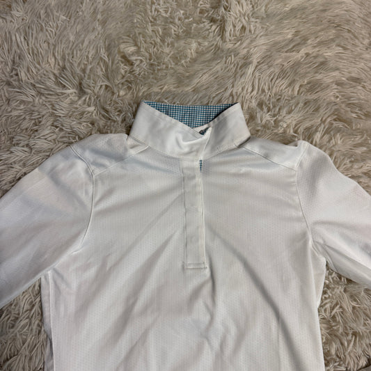 Child’s Medium White Beacon Hill Long Sleeve Horseback Riding Show Shirt