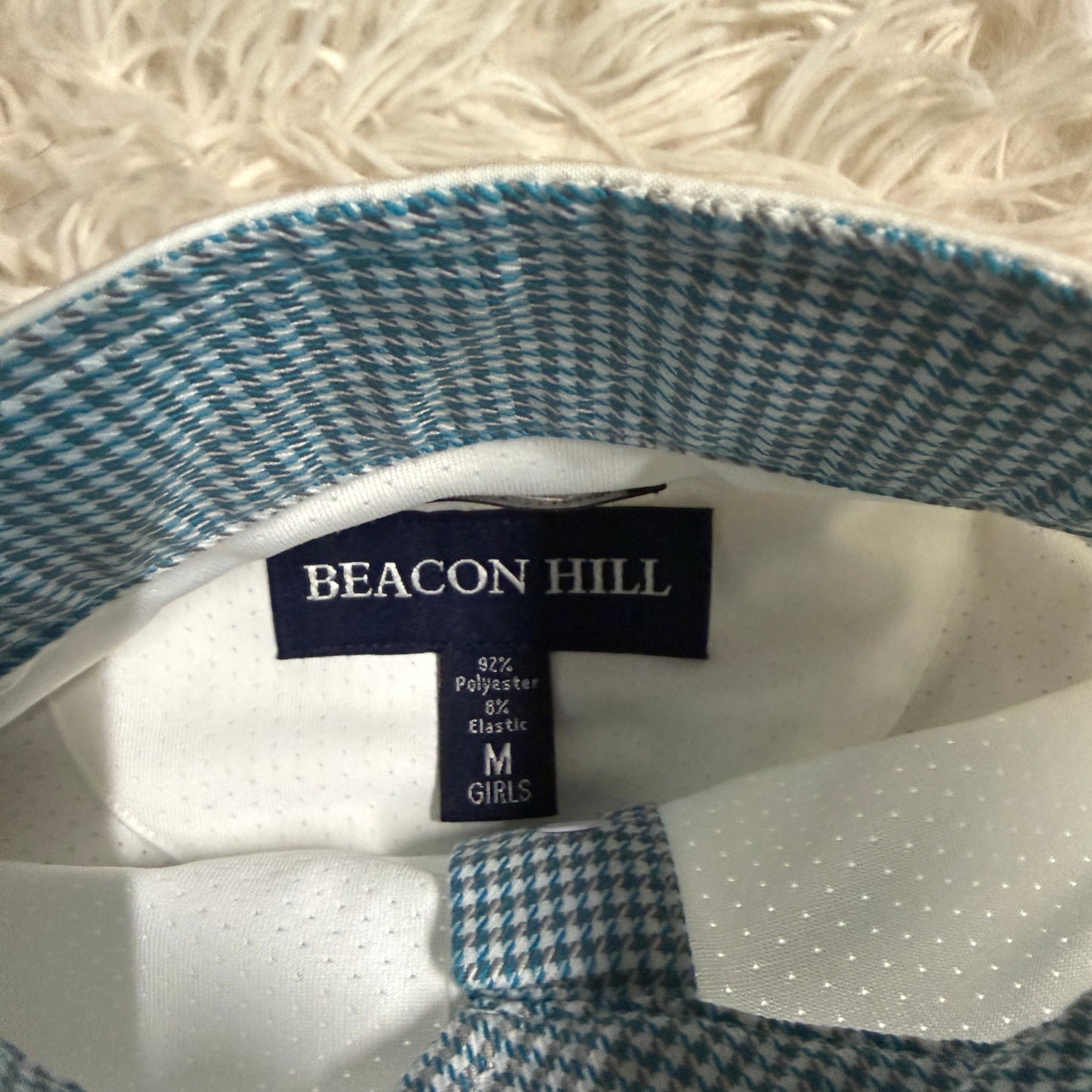 Child’s Medium White Beacon Hill Long Sleeve Horseback Riding Show Shirt
