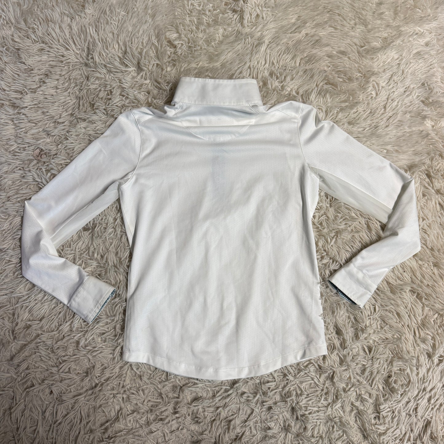 Child’s Medium White Beacon Hill Long Sleeve Horseback Riding Show Shirt