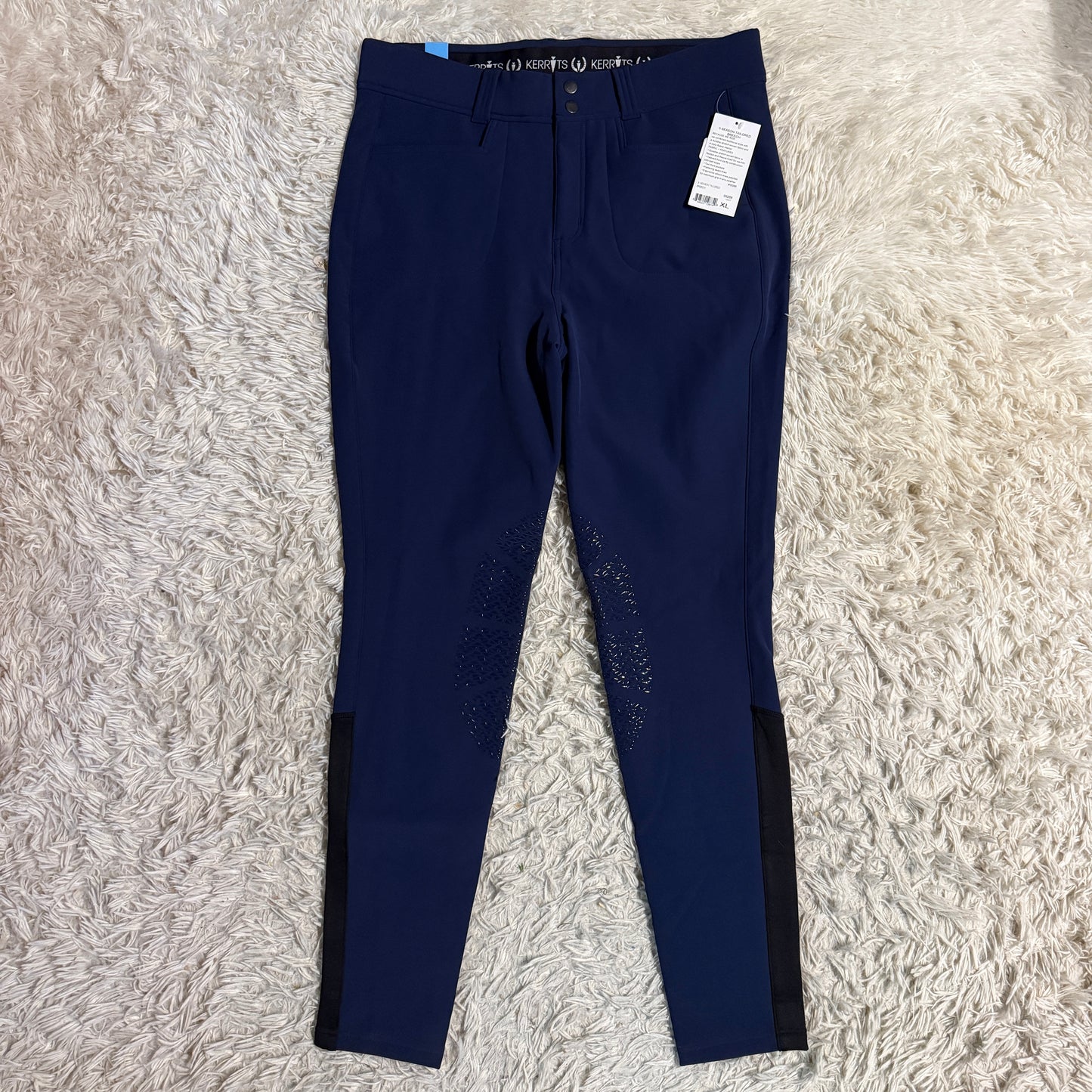 New Women’s XL Navy Kerrits Knee Patch Horseback Riding Winter Breeches