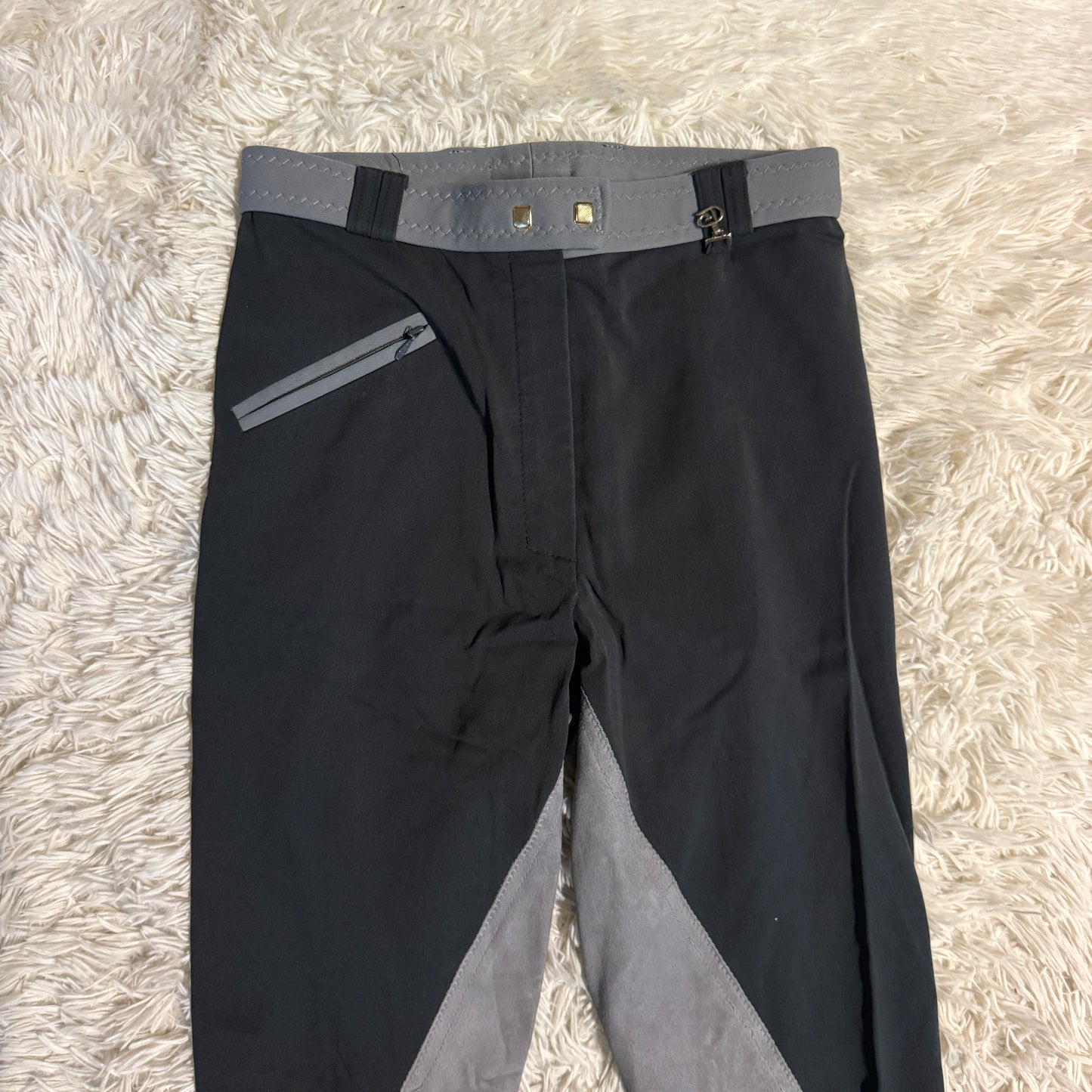 Women’s Size 24L Black/Grey Golden Dress Full Seat Horseback Riding Breeches