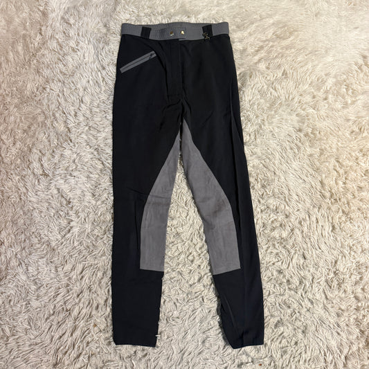 Women’s Size 24L Black/Grey Golden Dress Full Seat Horseback Riding Breeches