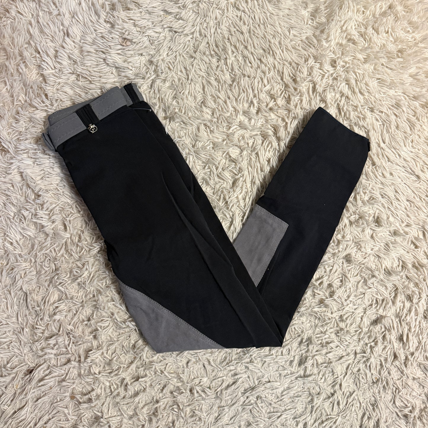 Women’s Size 24L Black/Grey Golden Dress Full Seat Horseback Riding Breeches