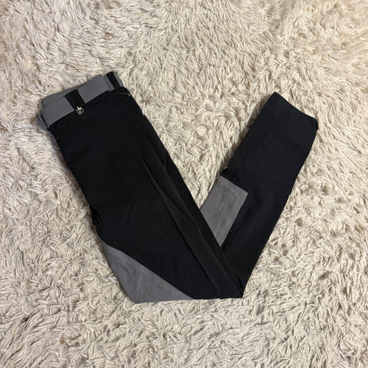 Women’s Size 24L Black/Grey Golden Dress Full Seat Horseback Riding Breeches