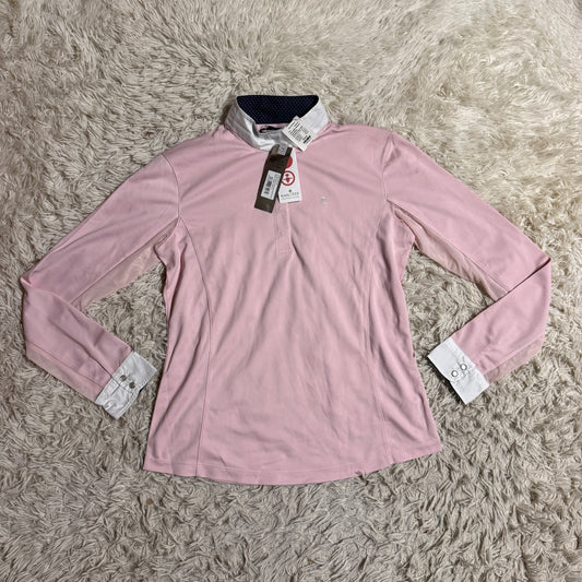 New Women’s Size 12 Pink Horze Long Sleeve Horseback Riding Show Shirt