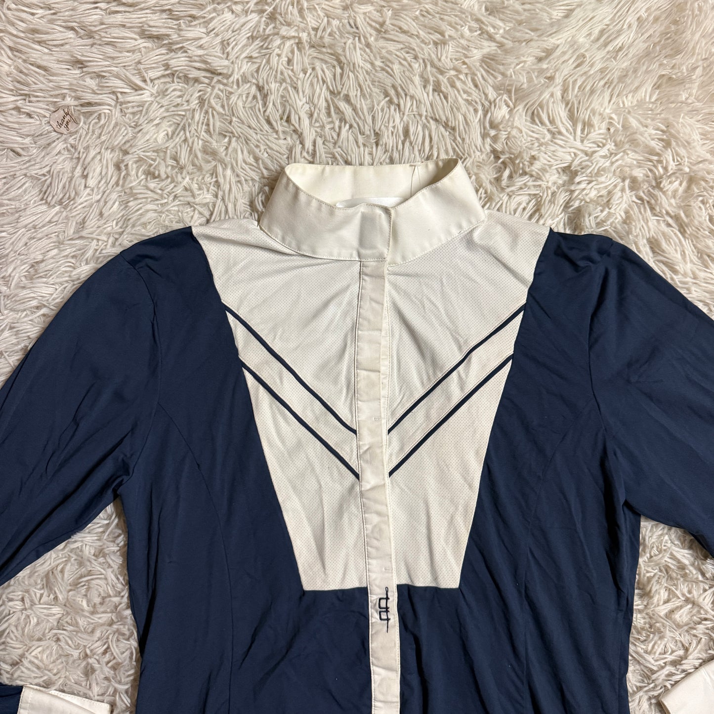 Women’s Large Navy Alessandro Albanese Long Sleeve Horseback Riding Show Shirt
