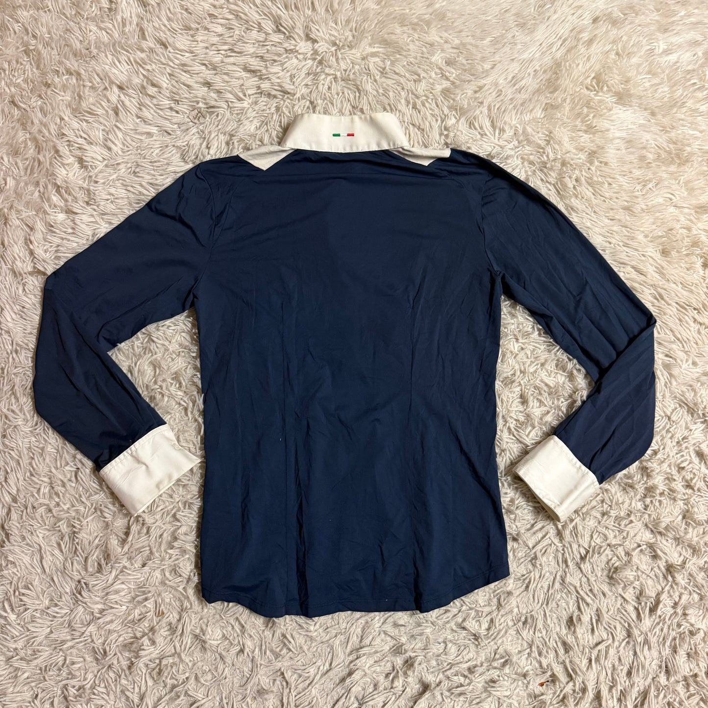 Women’s Large Navy Alessandro Albanese Long Sleeve Horseback Riding Show Shirt