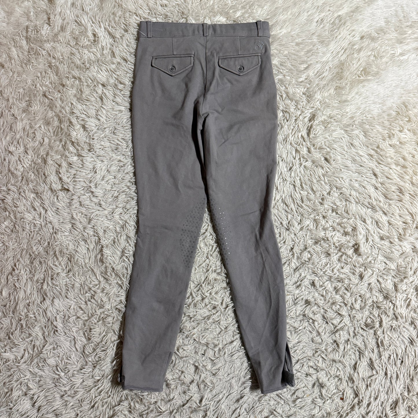 Child’s Size 18R Grey Ovation Knee Patch Horseback Riding Breeches