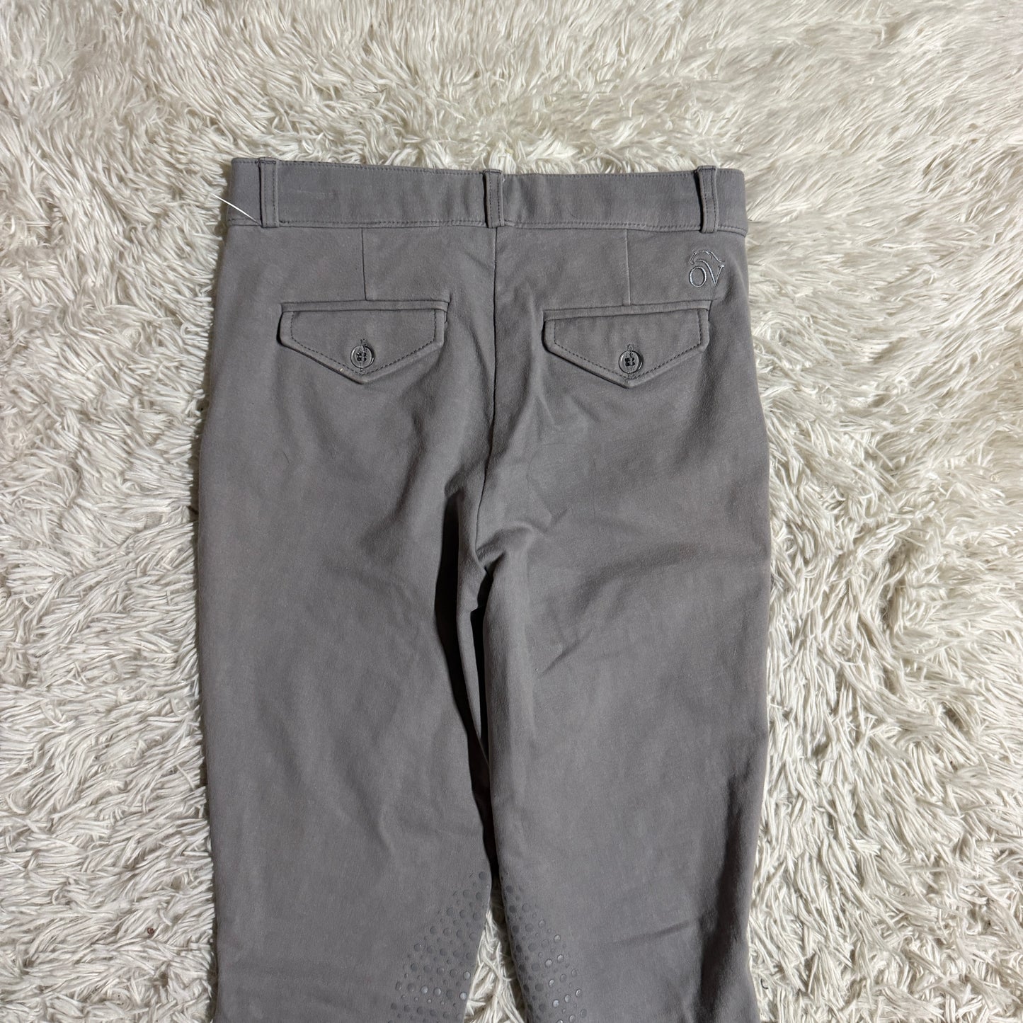 Child’s Size 18R Grey Ovation Knee Patch Horseback Riding Breeches