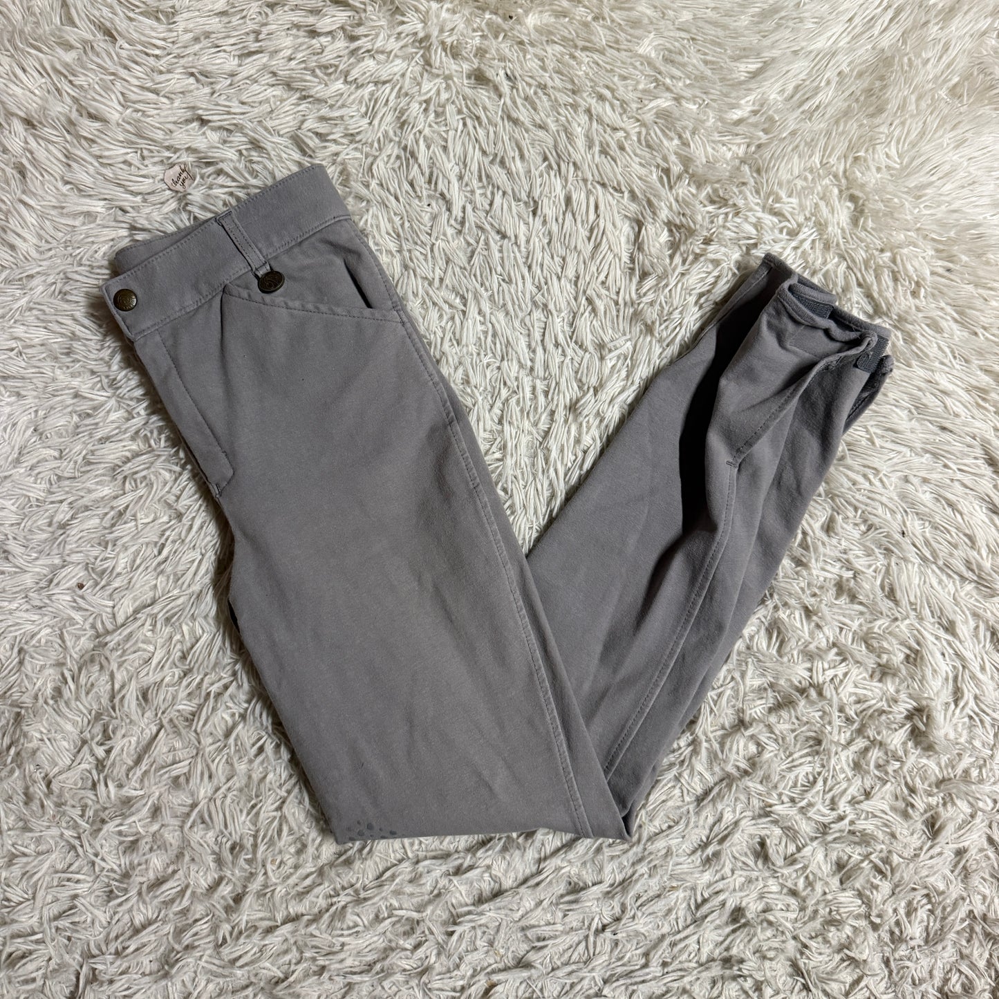 Child’s Size 18R Grey Ovation Knee Patch Horseback Riding Breeches