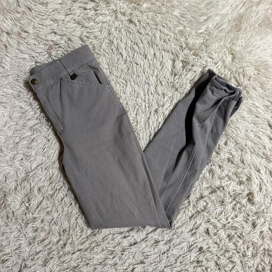 Child’s Size 18R Grey Ovation Knee Patch Horseback Riding Breeches