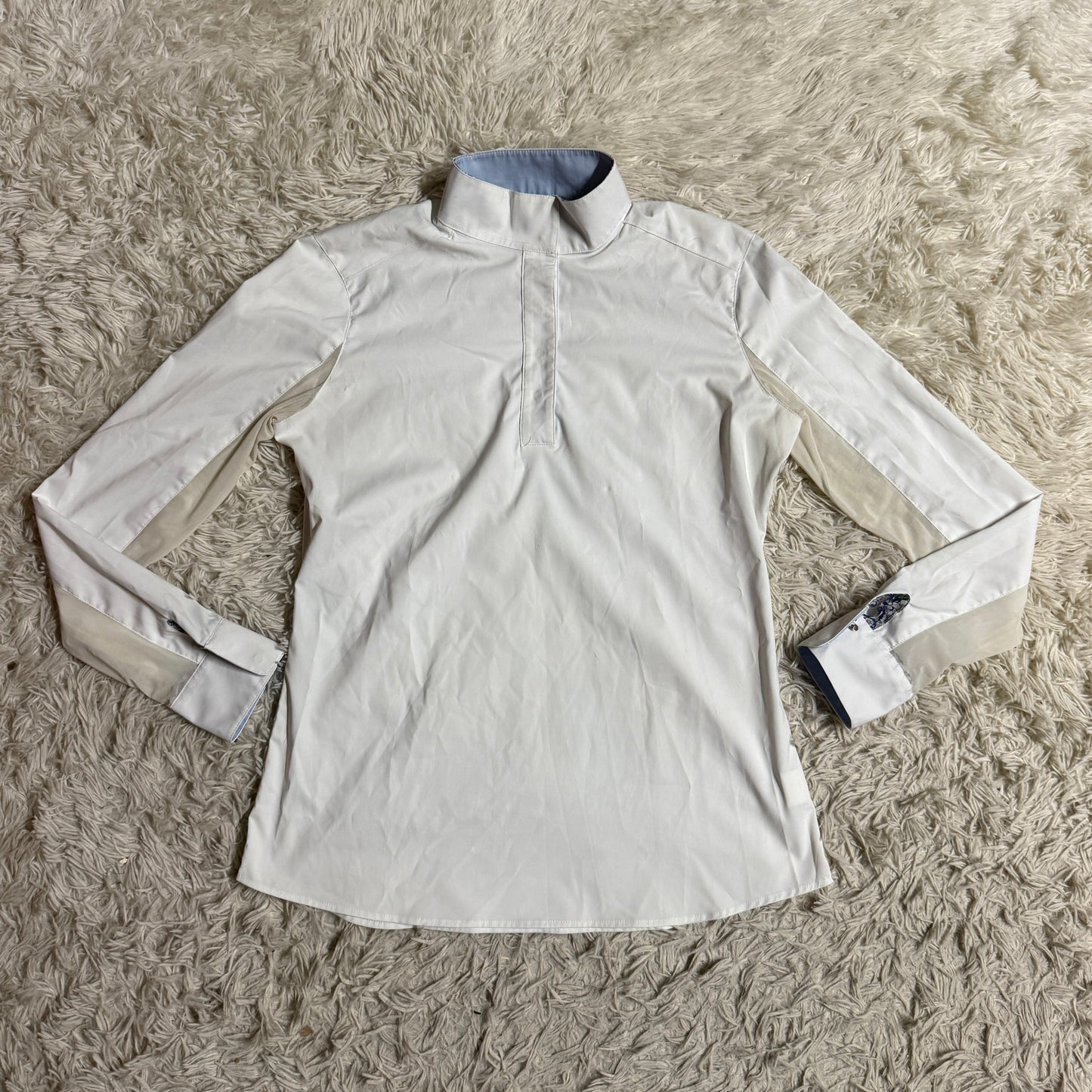 Women’s Large White RJ Classics Long Sleeve Horseback Riding Show Shirt