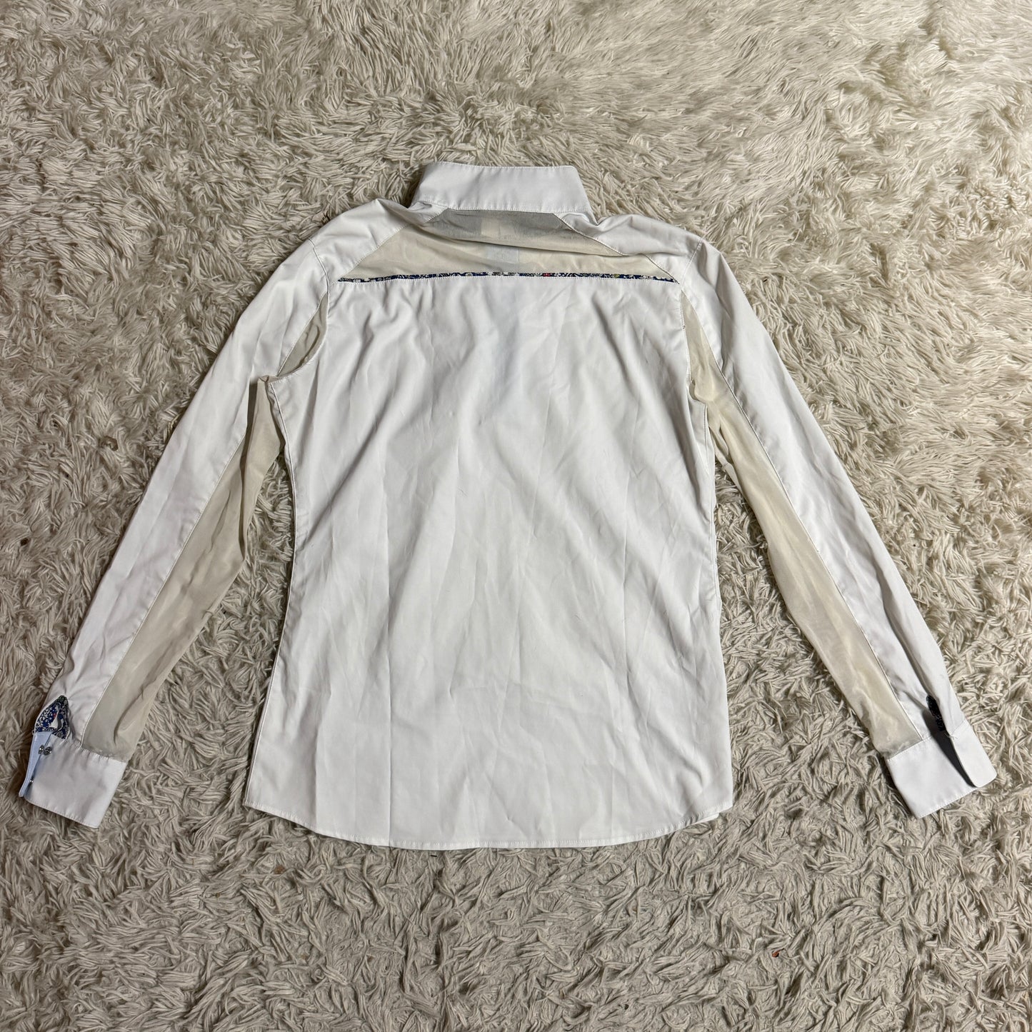 Women’s Large White RJ Classics Long Sleeve Horseback Riding Show Shirt